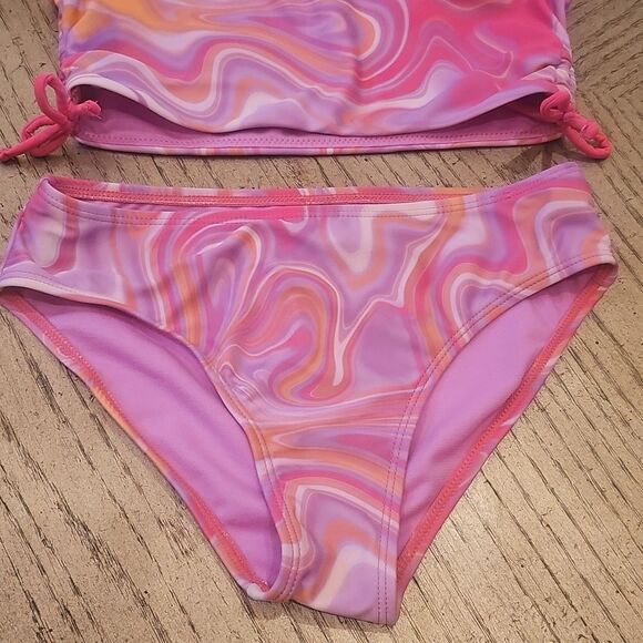 Pink Swirl Kids Bikini Swim Set Size 10 - Picture 3 of 7